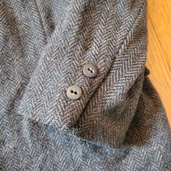Harris Tweed Handwoven Wool Blazer Jacket Sears Herringbone Gray Sports Coat - Picture 11 of 12